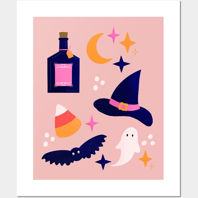 Pink and purple Halloween essentials Wall Art by Home Cyn Home 